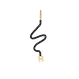 Wiggly Pave Gold Initial Charm