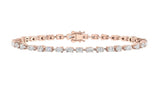 Horizontal Multi Shape Diamond Tennis Bracelet