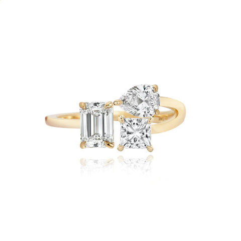 Three Multi Shape Medium Solitaire Diamond Ring