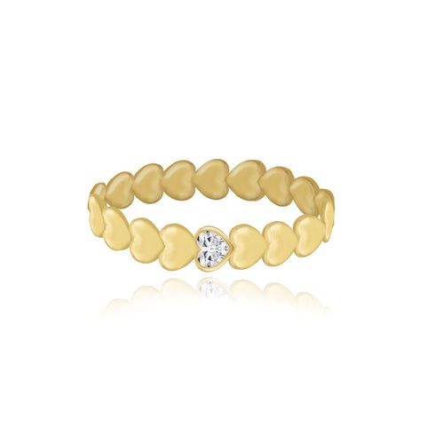 Golden Solitaire Diamond Ring