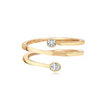 Two Solitaire Diamond Triple Gold Swirl Ring