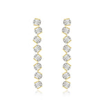 Tilted Emerald Cut Diamond Drop Earrings