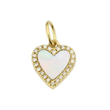 Small Pave Outline Stone Heart Charm