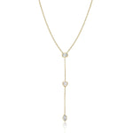 Lariat Multi Bezel Diamond Shape Necklace