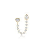 Two Bezel Solitaire Diamond Chain Earring