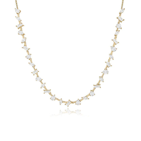 Multi Shape White Sapphire Necklace