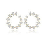 Medium Multi Shape Diamond Round Swirl Earrings