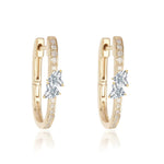 Two Diamonds Oval Hoops