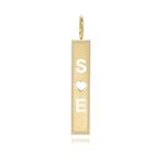 Cutout Personalized Diamonds Plate Charm