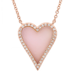 Stone Pave Modern Heart Necklace