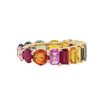 Half and Half Gemstones Eternity Ring