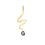 Wiggly Pave Initial Gold Charm