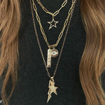 Large Pave Outline Lightning Bolt Charm