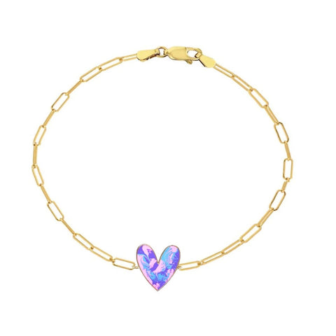 Girls Tie Dye Heart Bracelet