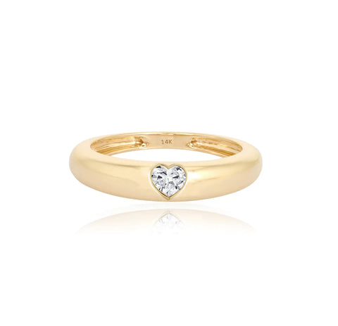 Petite Solitaire Diamond Dome Ring