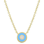 Enamel Diamond Disc Necklace