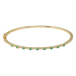 Thin Gemstone Segment Diamond Bangle