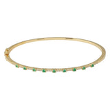 Thin Gemstone Segment Diamond Bangle