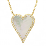 Stone Pave Modern Heart Necklace