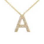 Double Row Pave Initial Necklace