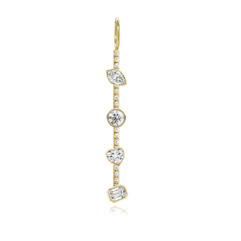 Four Diamonds Pave Bar Charm