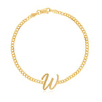 Gold Initial Cuban Bracelet