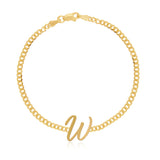 Gold Initial Cuban Bracelet