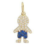 Boy Pave Gemstone Charm