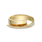 Gold Band and Pave Wrap Ring