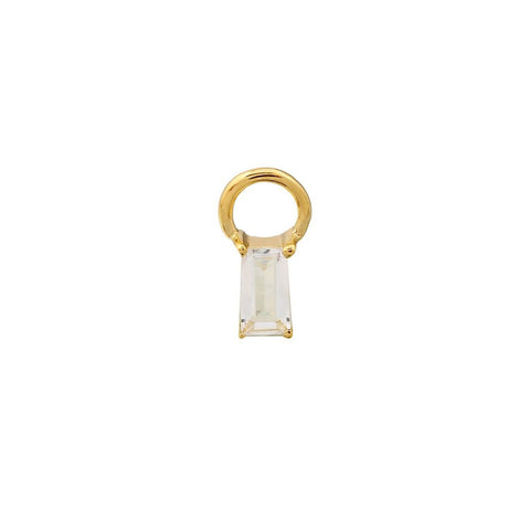 Baguette White Topaz Huggie Charm