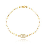 Evil Eye Small Paperclip Bracelet