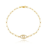 Evil Eye Small Paperclip Bracelet