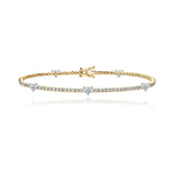 Five Diamond Heart Tennis Bracelet