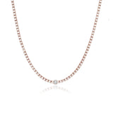 Bezel Solitaire Diamond Tennis Necklace