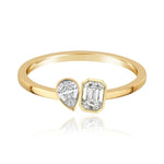 Two-Diamond Bezel Gold Ring