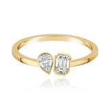 Two-Diamond Bezel Gold Ring