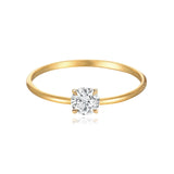 Petite Solitaire Diamond Ring