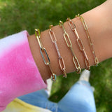 Diamond Link Paperclip Bracelet