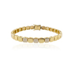 Large Golden Spaced Pave Square Bracelet