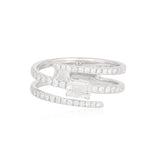 Three Row Solitaire Wrap Ring