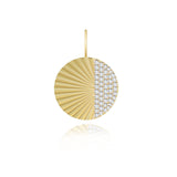 Fluted Side Pave Round Charm