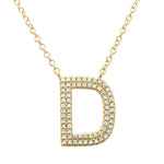 Double Row Pave Initial Necklace