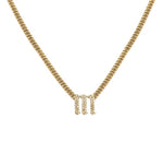 Pave Initial Solid Cuban Necklace