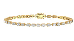 Horizontal Multi Shape Diamond Tennis Bracelet