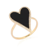 Pave Outline Modern Heart Stone Ring