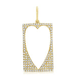 Pave Square Cutout Heart Charm