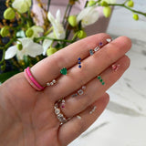 Three Gemstones Bar Stud