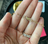 Two Pave Initials and Gold Charm Paperclip Bracelet