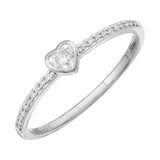 Petite Solitaire Bezel Diamond Pave Ring