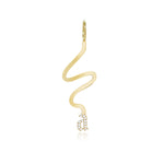 Wiggly Pave Initial Gold Charm